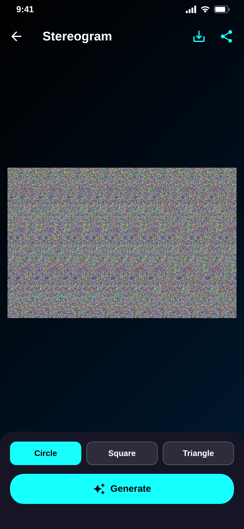 Stereogram generator with a hidden shape in a random-dot pattern